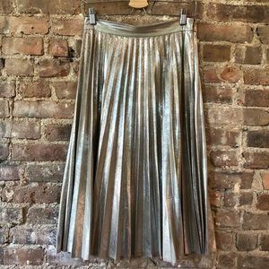 Pleated Gold Zara Midi Skirt